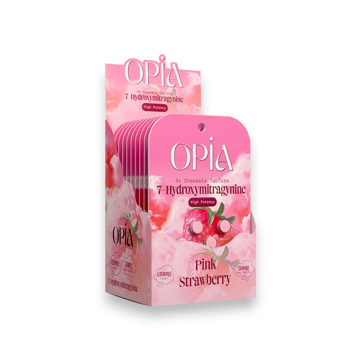 OpiaChewableTablets_7Hydroxy_120MG_PinkStrawberry