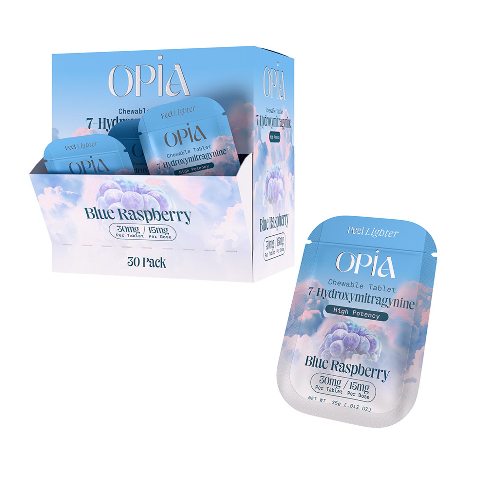 OpiaChewableTablets_7Hydroxy_30MG_BlueRaspberry