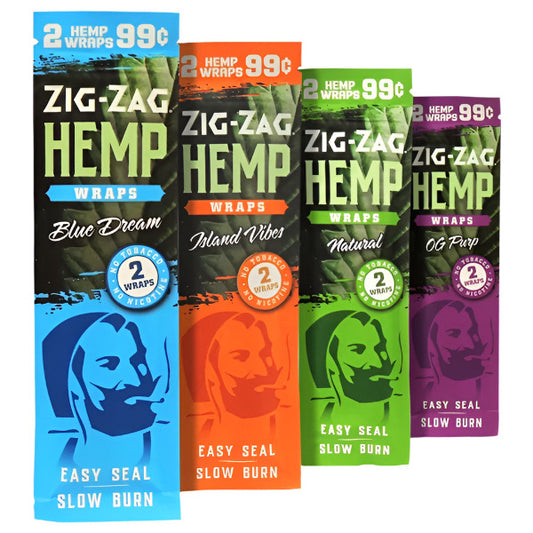 Zig-Zag Hemp Wraps | 25 Packs | 2 Wraps Each Pack | 50 Hemp Wraps | 4 Flavor Choices