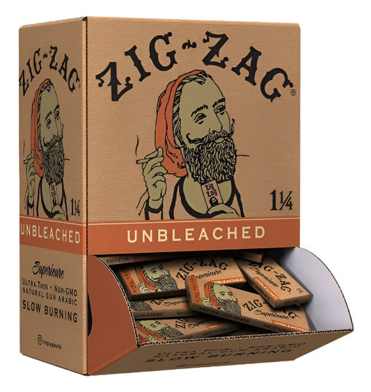 Zig-Zag Unbleached | 1 1/4 Size | 48 Booklets of 32 Leaves Each