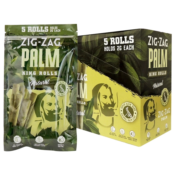 Zig-Zag Palm | King Rolls | 2G | 5 Rolls | 15 Packs | Natural
