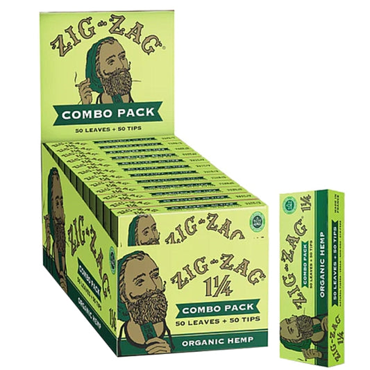 Zig-Zag Combo Pack | 1 1/4 | 50 Leaves - 50 Tips | Organic Hemp