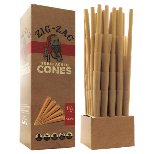 Zig-Zag King Unbleached Cones | 1 1/4 | 100 Cones