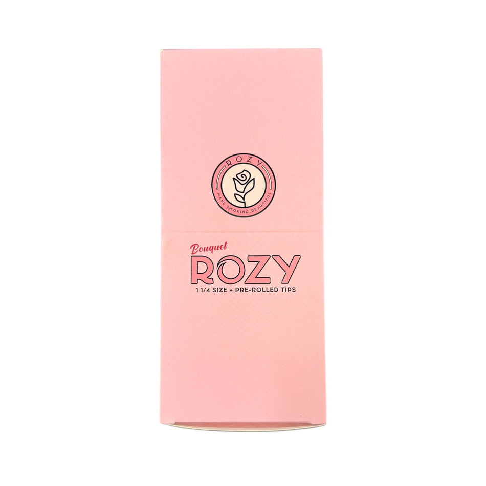 Rozy Bouquet Fine European Paper | 1 1/4 + Pre-Rolled Tips | 24 Pack | 50 Sheets | 16 Pre-Rolled Pink Tips