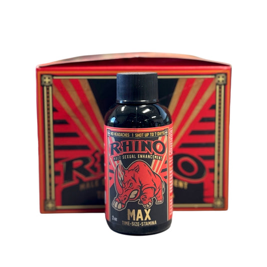 RHINO Max Male Sexual Enhancement | 12 Bottles Per Display | 2oz Per Bottle