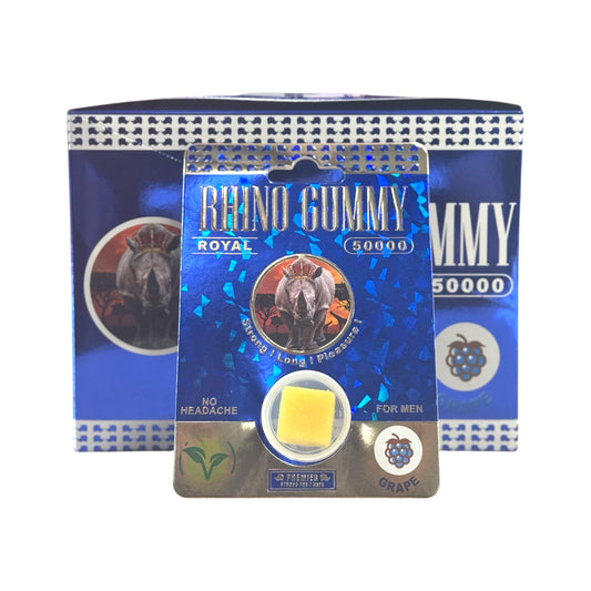 Royal RHINO Gummy 50000 | Grape | 24ct Per Display