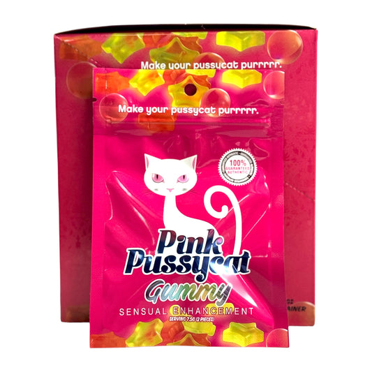 Pink Pussycat Gummy | 24 Bags Per Display | 2 Pieces Per Bag