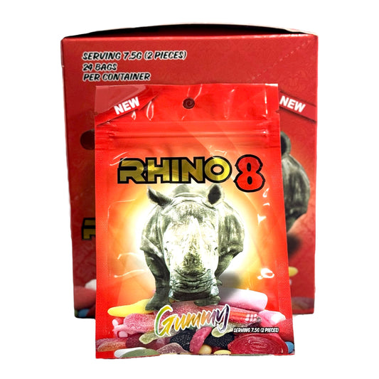 RHINO Gummy 8 | 24 Bags Per Display | 2 Pieces Per Bag