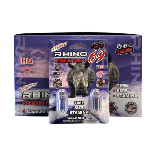 RHINO 69 Premium Plus Power 2,000,000 | 24ct Per Display | Double Shot