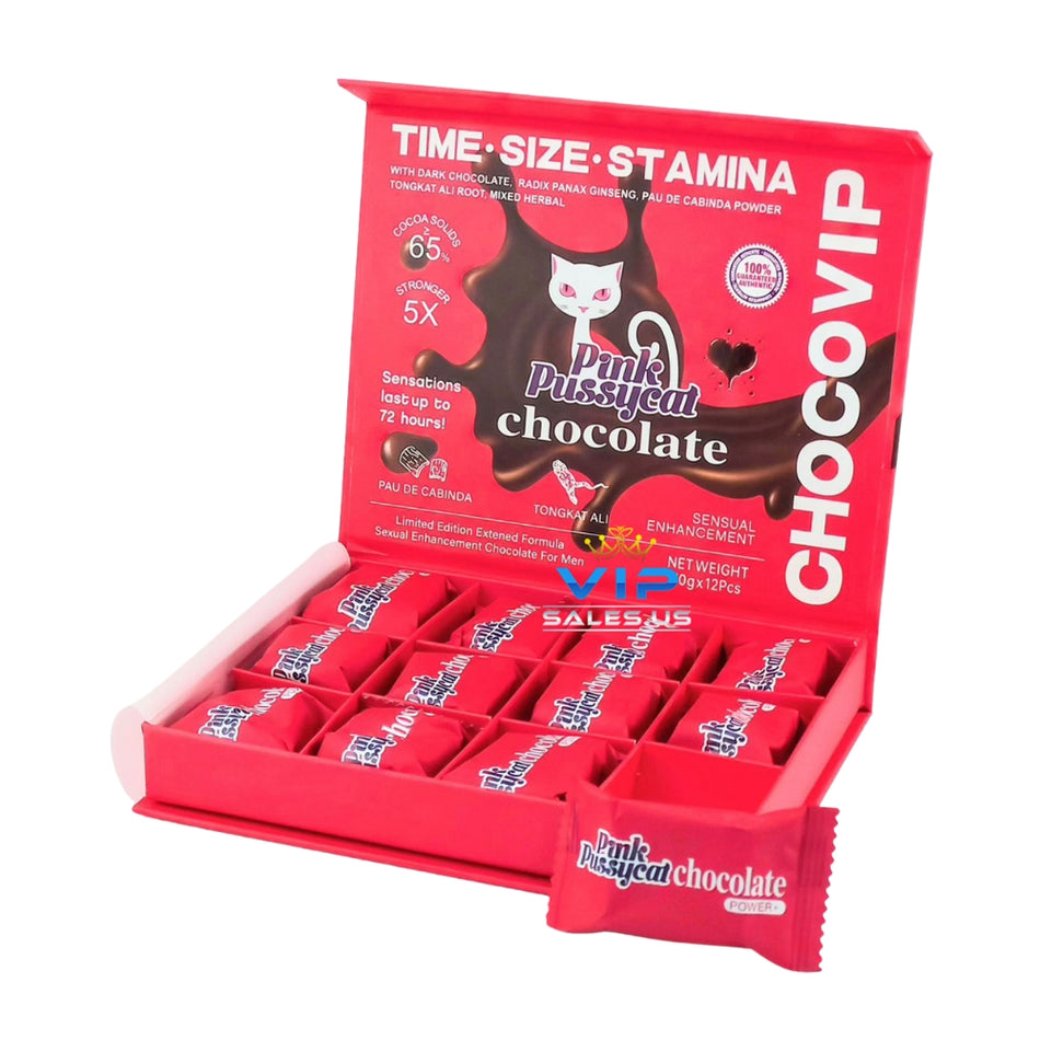 Pink Pussycat Chocolate | Sexual Enhancement For Men | 12CT (10G)