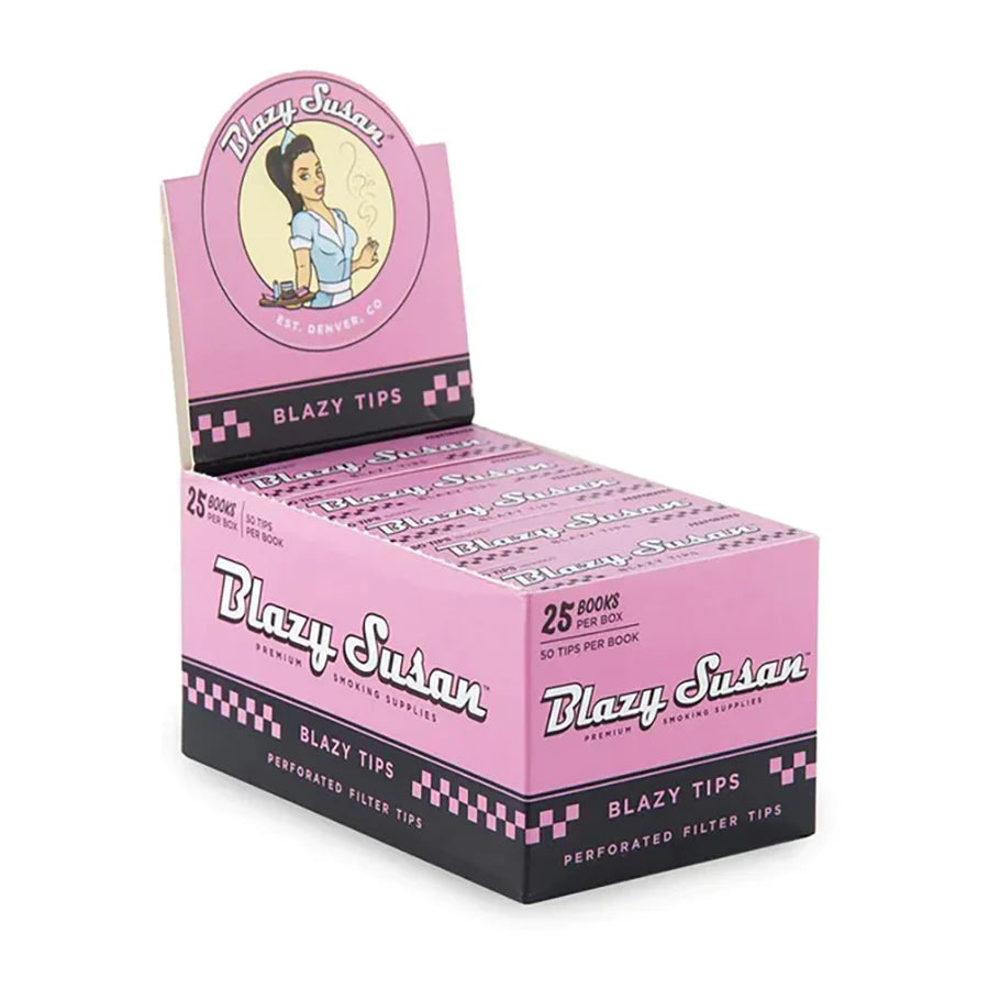 Blazy Susan Pink Tips | Perforated Filter Tips | 25 Books Per Box