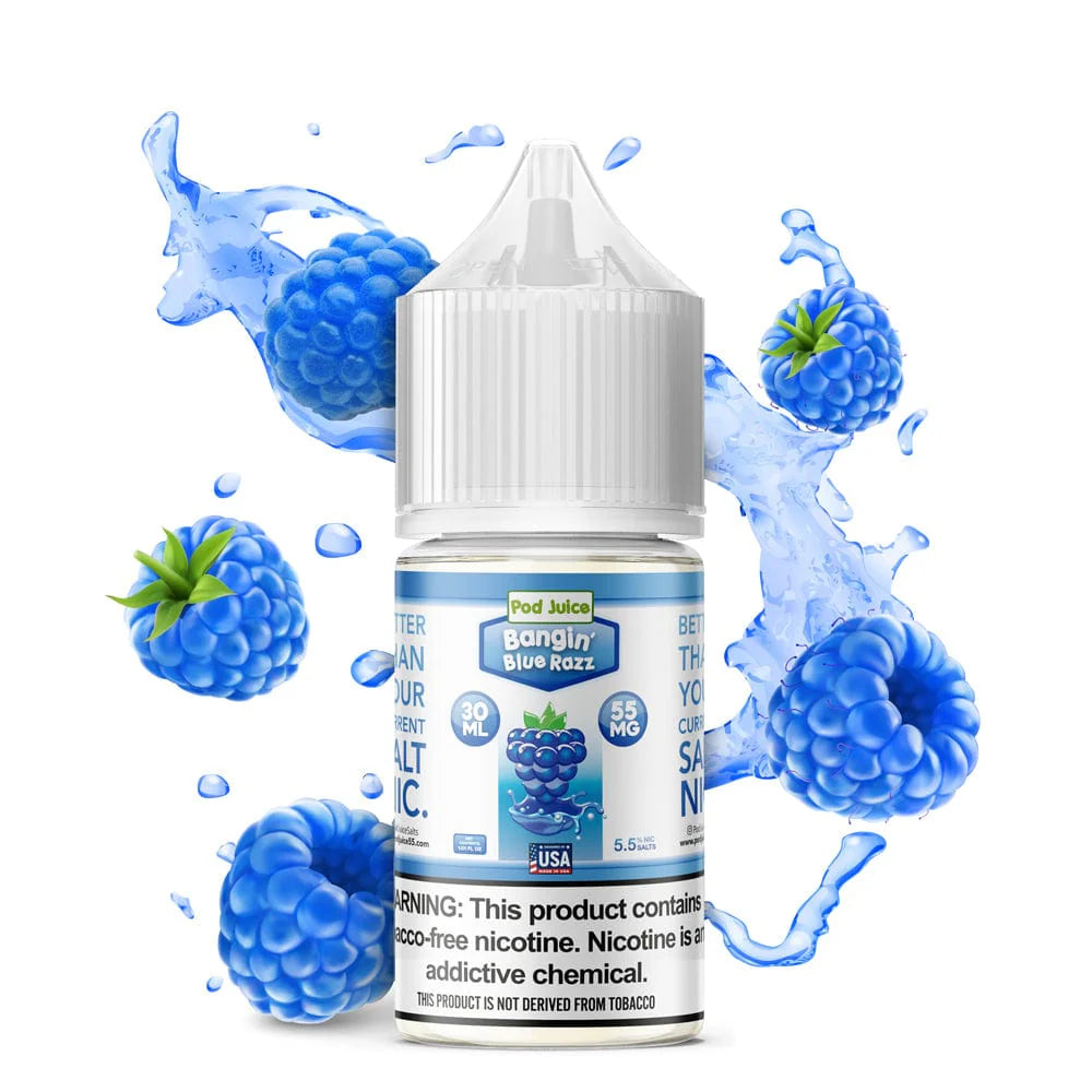 PodJuice_SaltNicotine_55MG_BanginBlueRazz