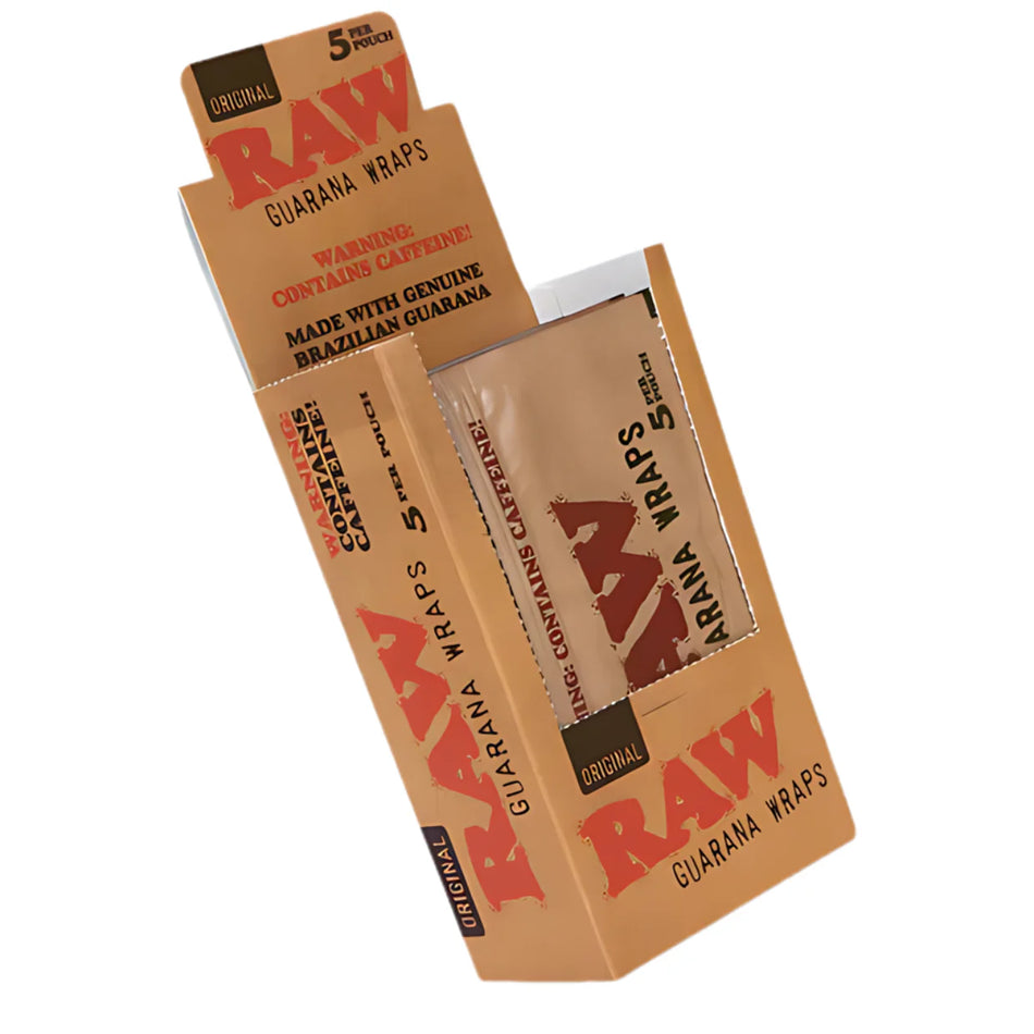 Raw Guarana Caffeine Wraps | 25 Pouches Per Display | 5 Per Pouch