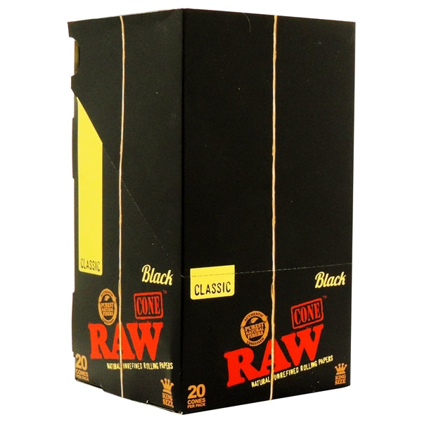 RawBlackClassicCones_KingSize_20ConesPerPack