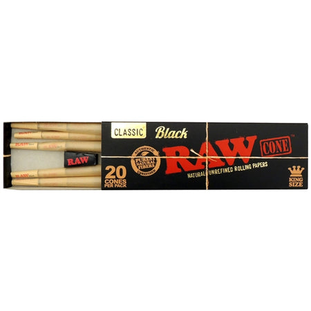 RawBlackClassicCones_KingSize_20ConesPerPack