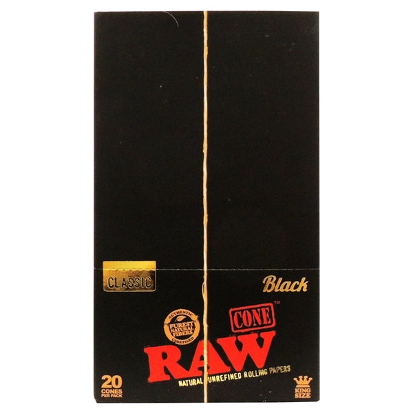 RawBlackClassicCones_KingSize_20ConesPerPack