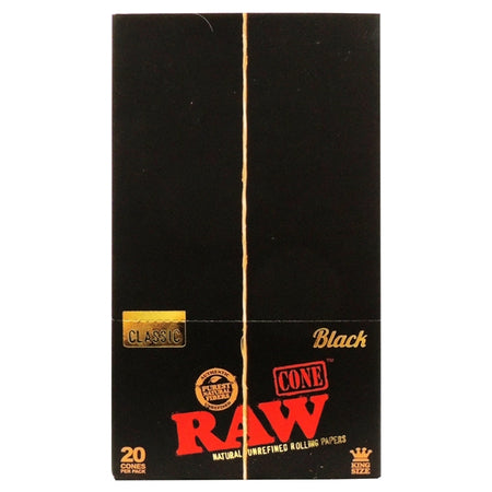 RawBlackClassicCones_KingSize_20ConesPerPack
