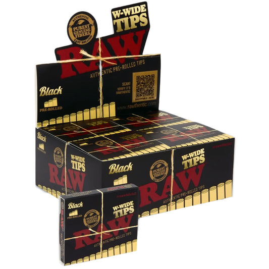 RawBlackPreRolledTips_W-WideTips_20PerBox_18PerPack