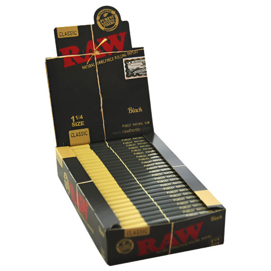RawBlack_RollingPaper_11/4Size_24Pack