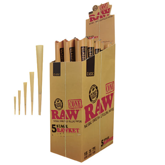 RawClassic5StageRawketCone_15PacksPerBox_5ConesPerPack