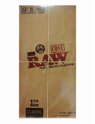 RawClassicCones_11/4Size_32PacksPerBox_6ConesPerPack