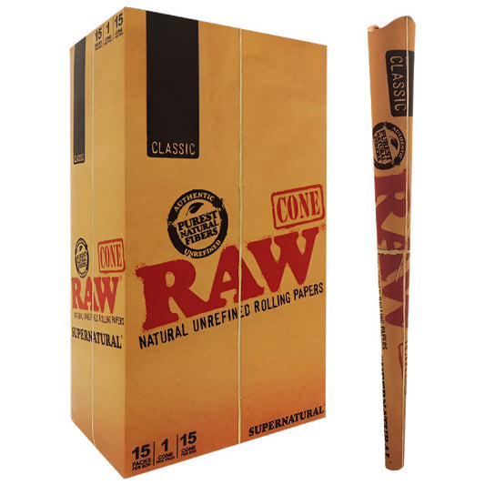 RawClassicCones_SuperNatural_15PackPerBox_1ConePerPack