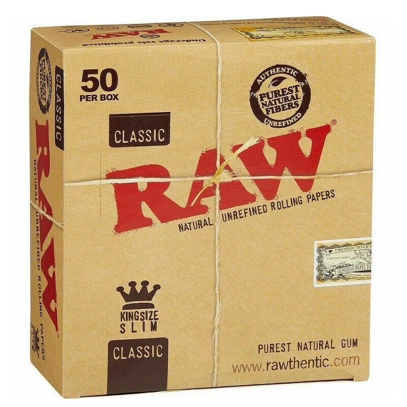 RawClassicRollingPaper_KingSizeSlim_50PerBox