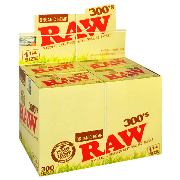 RawOrganicHempRollingPaper_11/4Size_300LeavesPerPack