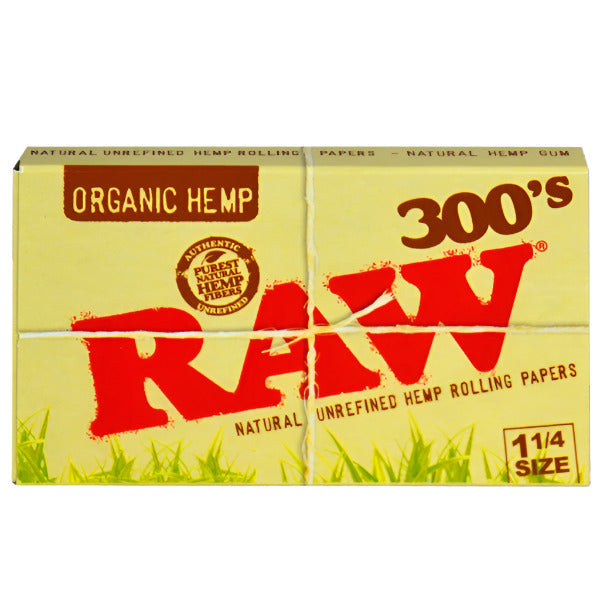 RawOrganicHempRollingPaper_11/4Size_300LeavesPerPack