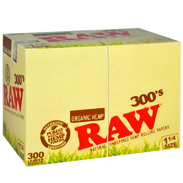 RawOrganicHempRollingPaper_11/4Size_300LeavesPerPack