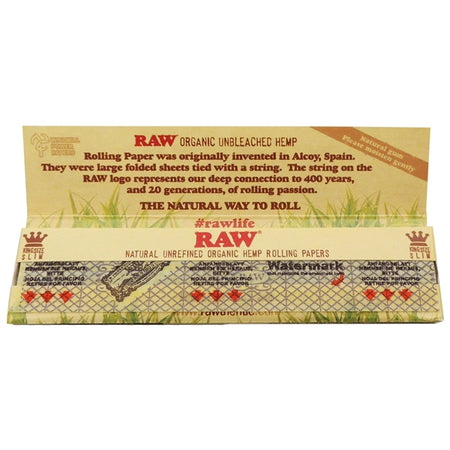RawOrganicHemp_RollingPaper_KingSizeSlim_50PackPerBox