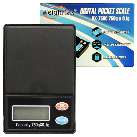 WeighMax BX-750C | Digital Pocket Scale | 750g x 0.1g | Black