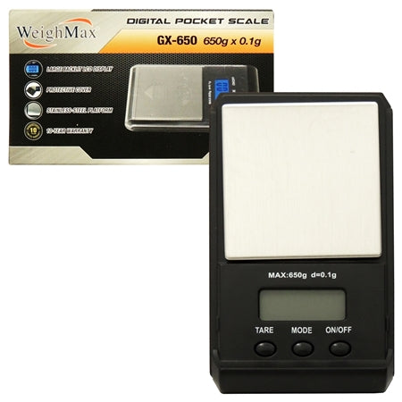 WeighMax GX-650 | Digital Pocket Scale | 650g x 0.1g | Black