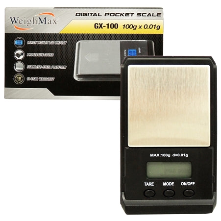 WeighMax GX-100 | Digital Pocket Scale | 100g x 0.01g | Black