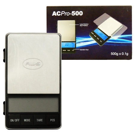 AWS ACPro-500 | Digital Pocket Scale | 500g X 0.1g | Black