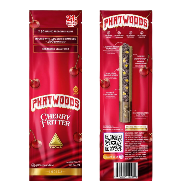 Phatwoods 2.5G Infused Pre Rolled Blunt (THC-P) | 20CT Per Display Box | 2 Flavor Option