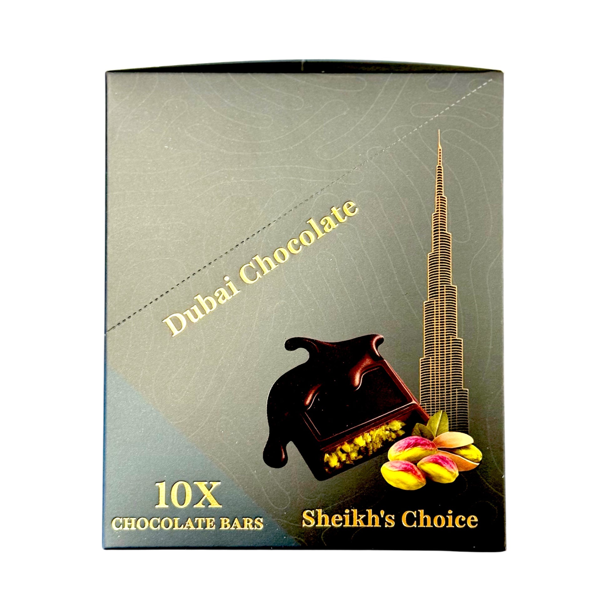 SheikhsChoice_DubaiChocolate_OrganicDarkChocolate_10Bars