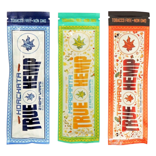 True Hemp Wraps | Organic Hemp | 25 Pouches 2 Hemp Wraps