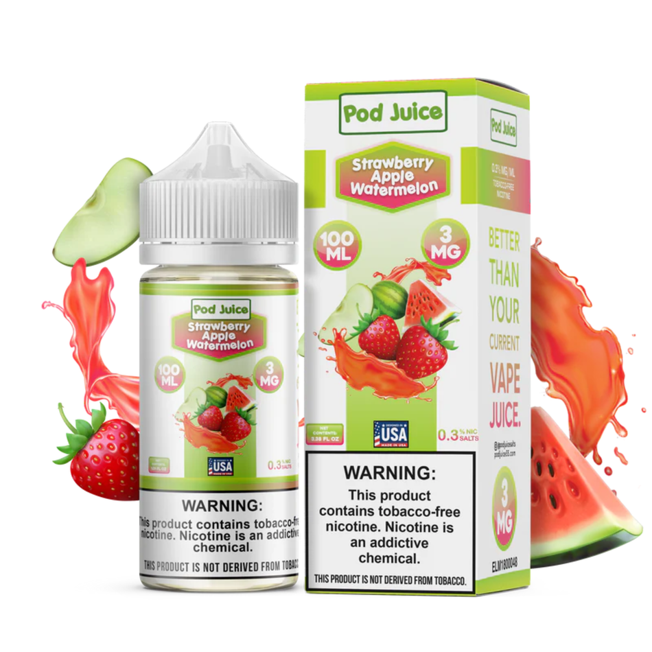 Pod Juice Nicotine E-Juice | 3-6MG | 100ML | Multiple Flavor Option