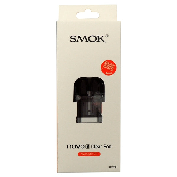 Smok Novo 2 Clear Replacement Pods - 0.9ohm Mesh Coil, 3-Pack, 2ml, Leakproof, For Novo Smok Novo 2 Clear Replacement Pods - 0.9ohm Mesh Coil, 3-Pack, 2ml, Leakproof, For Novo