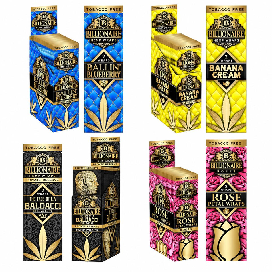 Billionaire Hemp Wraps | 2 Wraps | 25 Packs