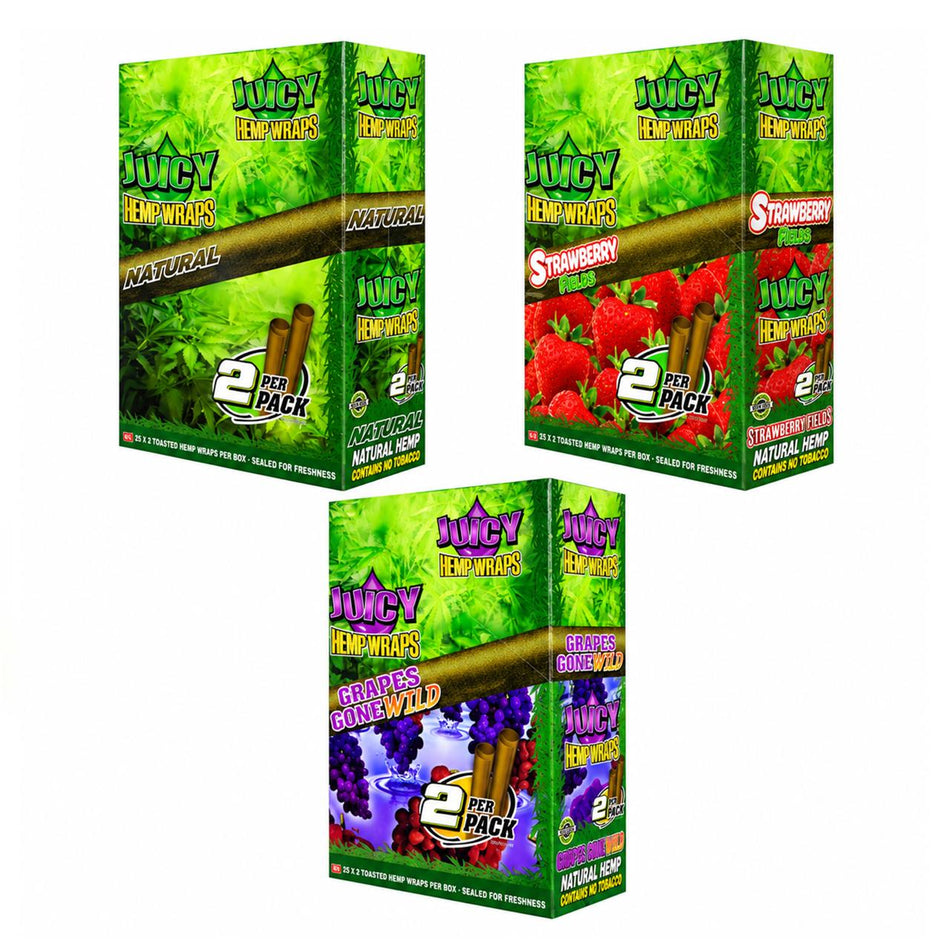 Juicy Hemp Wraps | 25 Pouches | 2 Wraps