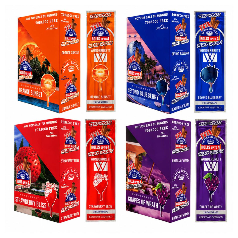 XXL Royal Blunts Wonderbrett | Hemp Wraps | 2 Wraps | 25 Packs