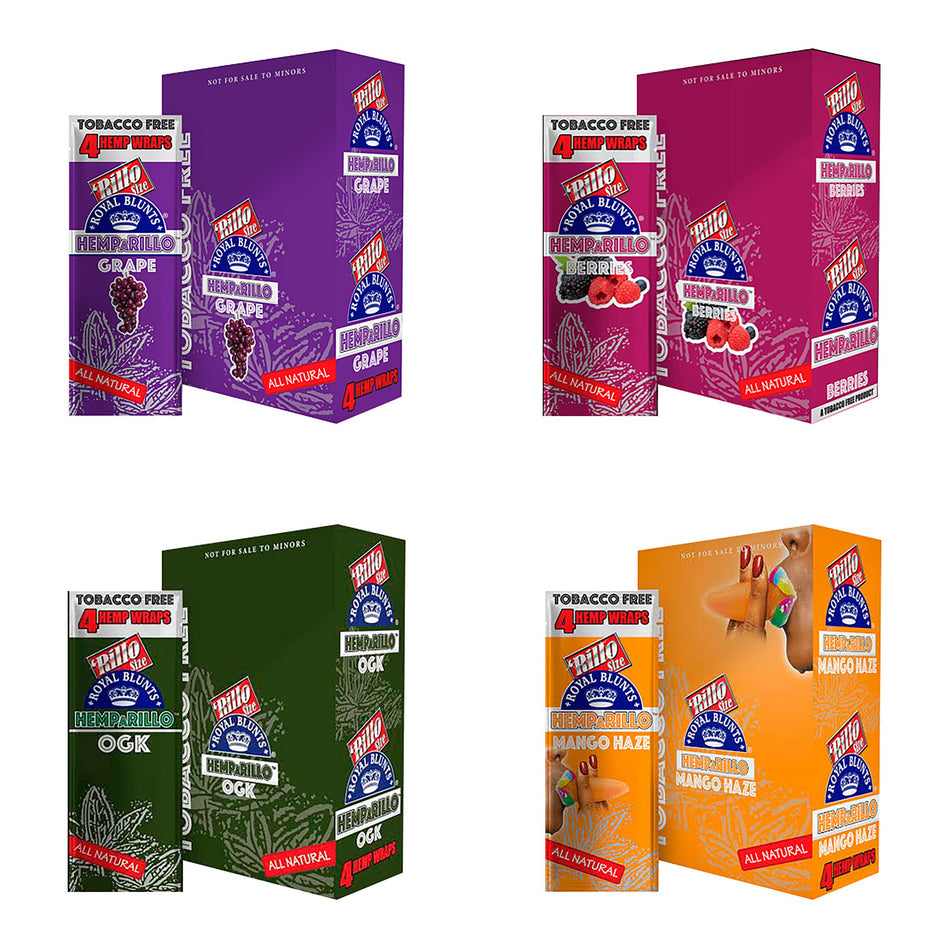 Royal Blunts Hemparillo Wraps – (15 Pouches, 4 Wraps Each)