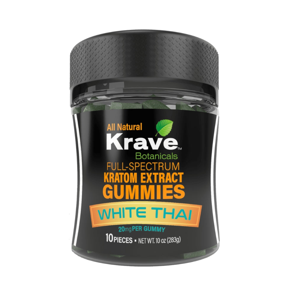 Krave Full-Spectrum Kratom Extract Gummies | 10 Pieces Per Jar | 20MG Per Gummy