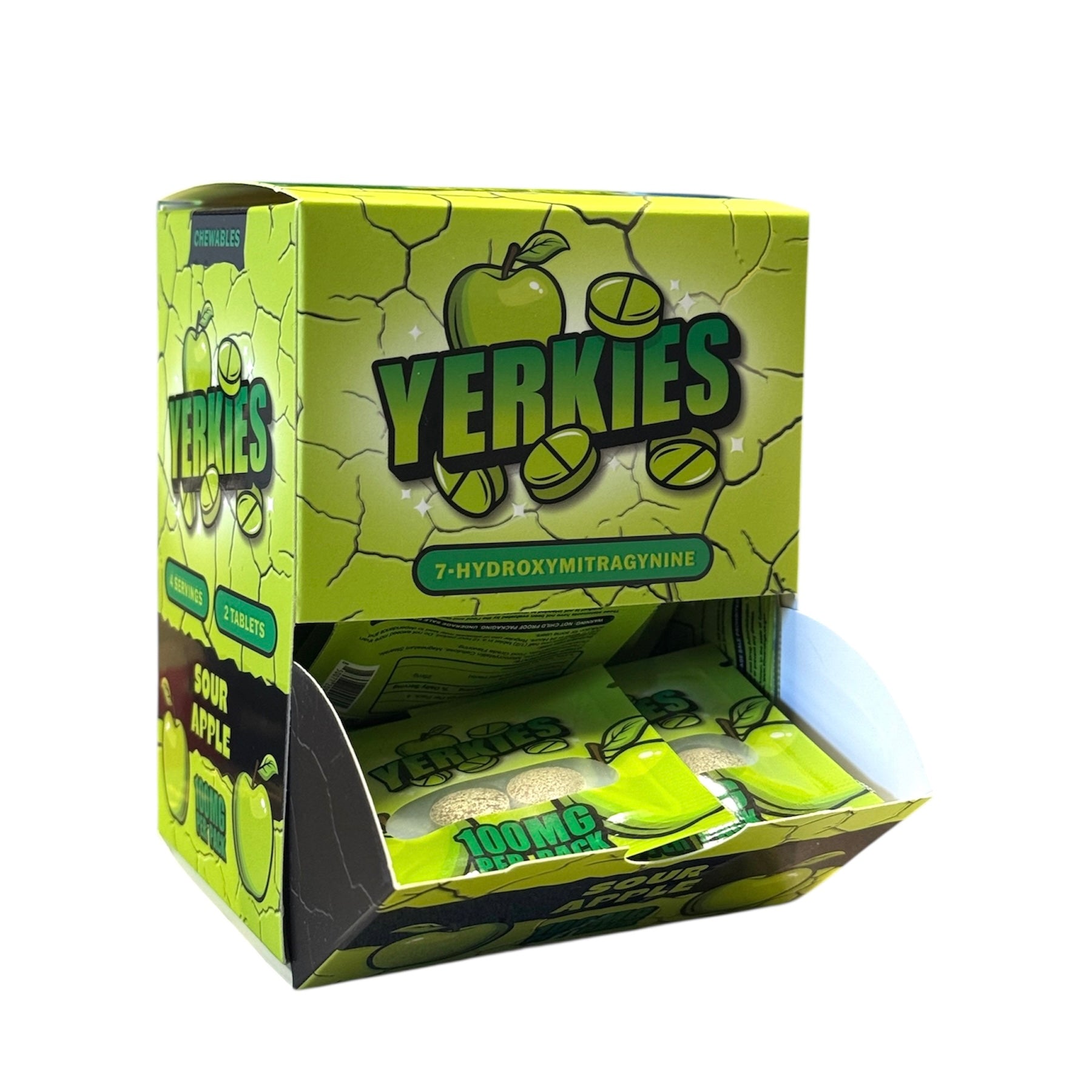 Yerkies_7Hydroxymitragynine_ChewableTablets_100MGPerPack_SourApple