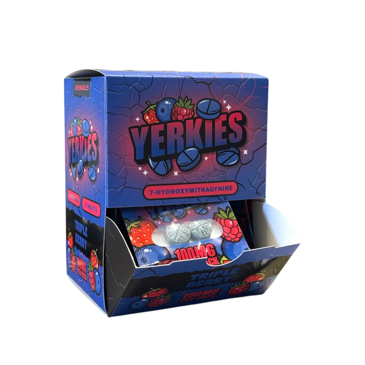 Yerkies_7Hydroxymitragynine_ChewableTablets_100MGPerPack_TripleBerry