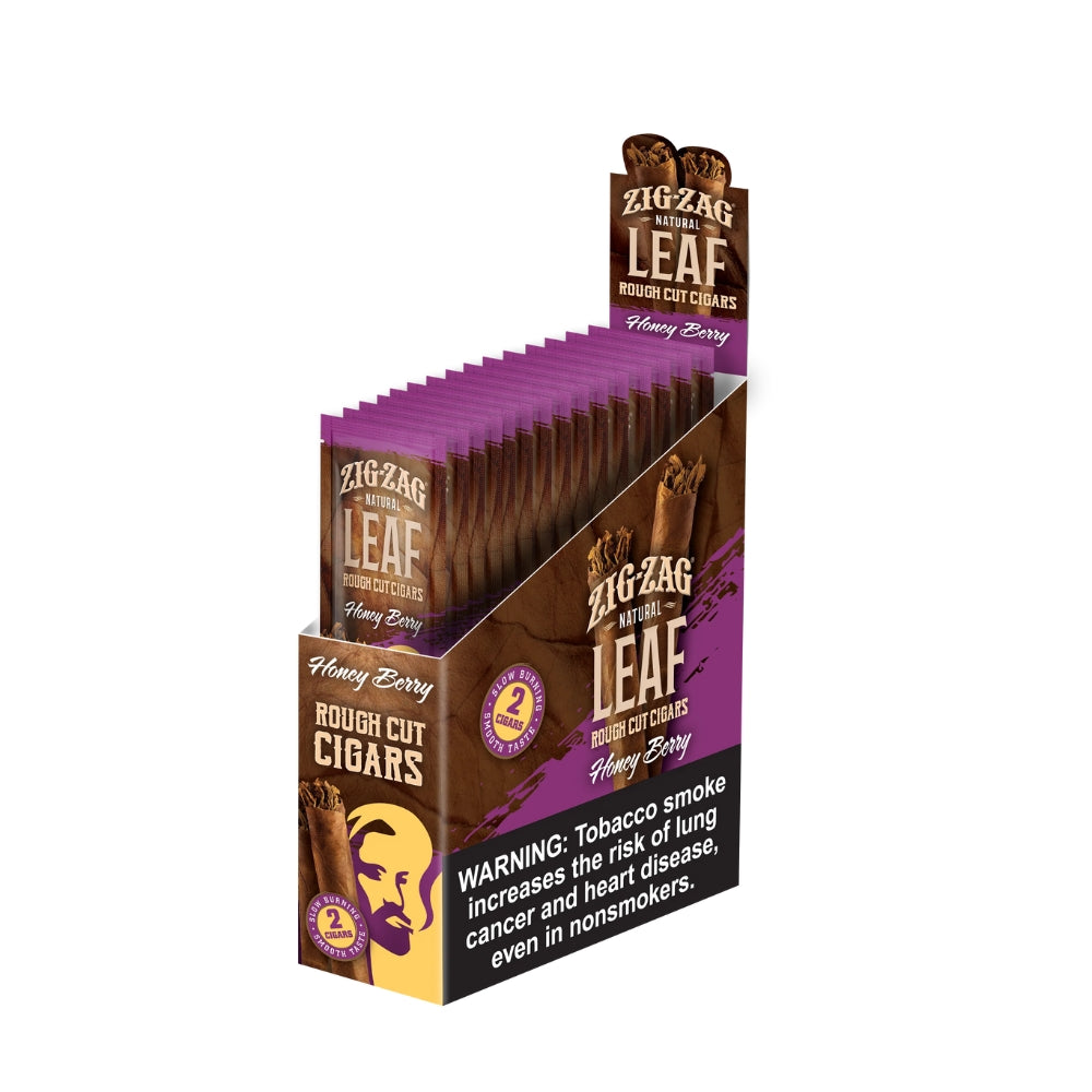 Zig Zag Natural | Leaf Rough Cut Cigars | 15 Pouches | 2 Flavor Option