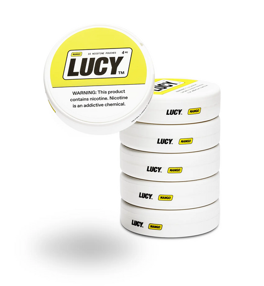 Lucy Nicotine Pouches | 4-8MG | 15 Pouches Per Pack | 5 Pack | Mango