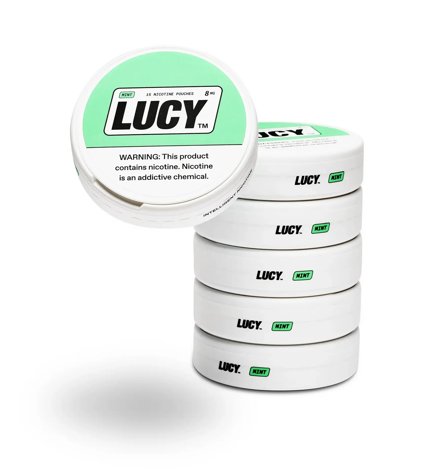 Lucy Nicotine Pouches | 4-8MG | 15 Pouches Per Pack | 5 Pack | Mint